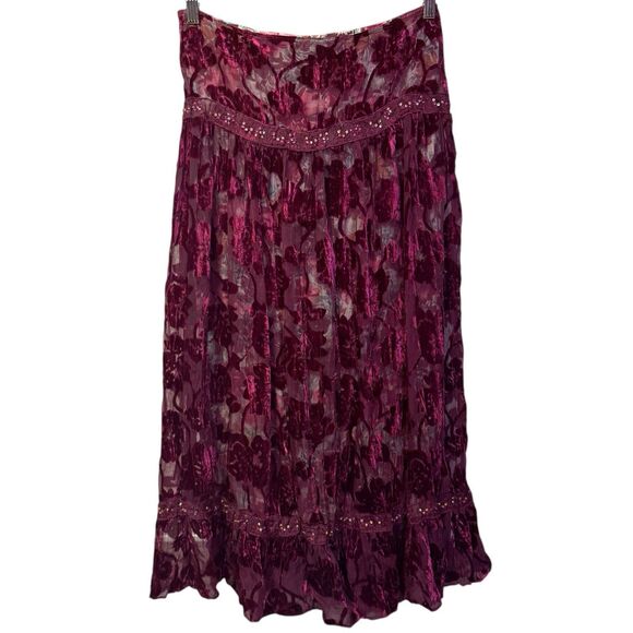 DStudio Womens Velvet Burnout Skirt Size 8 Whimsigoth Witchy Fairy Sequins Vamp - Picture 4 of 11